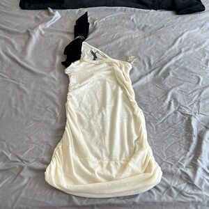 White Cream One Shoulder Charlotte Russe Bow Top